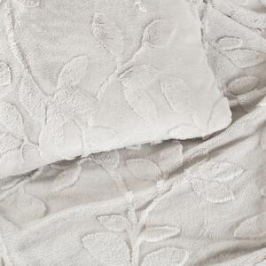 Goldea luxusná deka z mikrovlákna - svetlo sivé lístky 150 x 200 cm