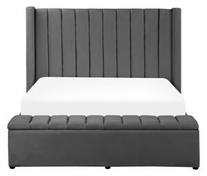 Manželská posteľ 140 cm NAIROBI (textil) (sivá) (s roštom). Vlastná spoľahlivá doprava až k Vám domov. 1023104