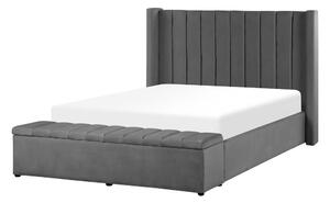Manželská posteľ 140 cm NAIROBI (textil) (sivá) (s roštom). Vlastná spoľahlivá doprava až k Vám domov. 1023104