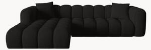 Modulárna rohová pohovka Clotilde Black & Black Plastic (4-miestna)