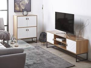 TV stolík/skrinka NAVVEA (svetlé drevo + biela). Vlastná spoľahlivá doprava až k Vám domov. 1027061