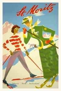 Umelecká tlač Vintage Travel Poster (Ski Season / Snow), (26.7 x 40 cm)