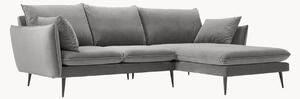 Rohová pohovka Elio Light Grey & Black I (5-miestna)