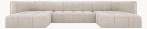 Panoramatická pohovka Francesca Beige & Black (5-miestna)