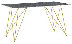 Jedálenský stôl KARSON (čierna + zlatá) (pre 4 osoby). Vlastná spoľahlivá doprava až k Vám domov. 1023428