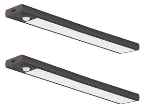 SADA 2x nabíjateľné LED nábytkové osvetlenie so senzorom VIRO LED/1,2W/800 mAh 30cm CCT čierna