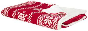 Deka červená biela polyester 150 x 200 cm obdĺžnikový tvar geometrický vzor vianočný moderný tradičný štýl doplnky obývačka spálňa