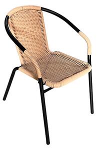 Aga Záhradná stolička RATAN Čierna/Béžová
