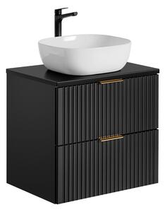 Kúpeľňová skrinka s umývadlom a doskou ADEL Black DU60/1 | 60 cm