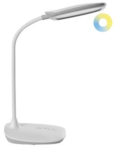 Stolná LED lampa biela syntetický materiál 3 režimy teploty svetla so stmievačom nastaviteľná kancelária