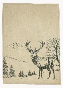 Ľanová kuchynská utierka Scenic Stag