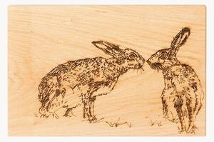 Servírovacia doska z dubového dreva Kissing Hare