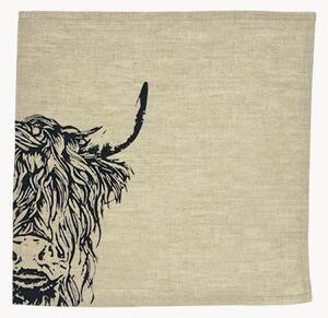 Ľanové obrúsky Highland Cow, 2 ks