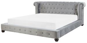 Manželská vodná posteľ 180 cm Chomper (sivá) (s roštom a matracom). Vlastná spoľahlivá doprava až k Vám domov. 1078338