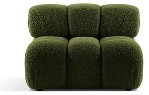 Zelený modul pohovky z textílie bouclé (stredový diel) Bellis – Micadoni Home