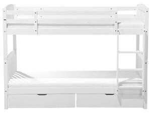 Poschodová posteľ 90 cm REWIND (biela) (s roštom a úl. priestorom). Vlastná spoľahlivá doprava až k Vám domov. 1026684