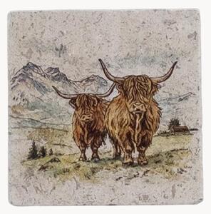 Podložky pod poháre Highland Cow, 4 ks