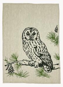 Kuchynská utierka zo zmesi ľanu a bavlny Tawny Owl
