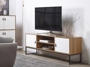 TV stolík/skrinka NAVVEA (svetlé drevo + biela). Vlastná spoľahlivá doprava až k Vám domov. 1027061