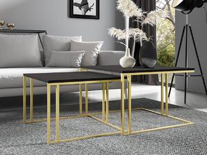NovýNábytok.sk Set 2 konferenčných stolíkov Froyd Gold (zlatá + čierny molet) . Vlastná spoľahlivá doprava až k Vám domov. 1105862