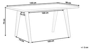 Jedálenský stôl Lenza (svetlé drevo + čierna). Vlastná spoľahlivá doprava až k Vám domov. 1080898
