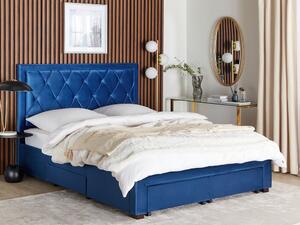 Manželská posteľ 160 cm Levi (modrá). Vlastná spoľahlivá doprava až k Vám domov. 1080923