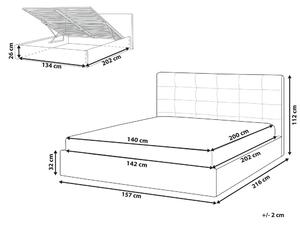 Manželská posteľ 140 cm Lorza (zamatová sivá). Vlastná spoľahlivá doprava až k Vám domov. 1081019
