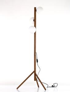 TK Lighting 16045 - Stojacia drevená lampa Estera wood 3xG9, biela/orech