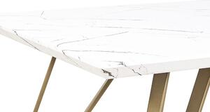 Jedálenský stôl MOLIR (biela + zlatá) (pre 6 osôb). Vlastná spoľahlivá doprava až k Vám domov. 1026730