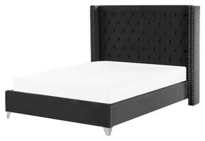 Manželská posteľ 160 cm Lubbka (čierna) (s roštom). Vlastná spoľahlivá doprava až k Vám domov. 1081050