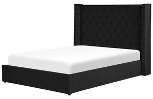 Manželská posteľ 140 cm Lubbka (čierna) (s roštom) (s úl. priestorom). Vlastná spoľahlivá doprava až k Vám domov. 1081063