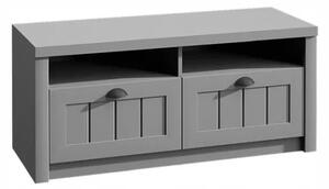 Komoda, 2 zásuvky a otvorený úložný priestor, sivá (k263480)