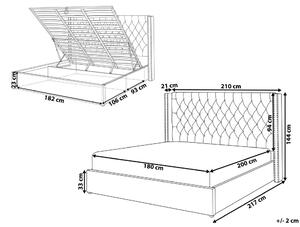 Manželská posteľ 180 cm Lubbka (čierna) (s roštom) (s úl. priestorom). Vlastná spoľahlivá doprava až k Vám domov. 1081069