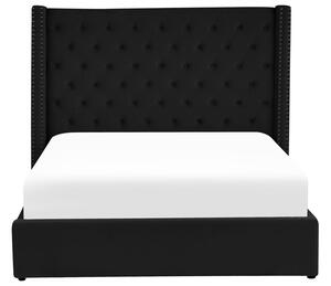 Manželská posteľ 180 cm Lubbka (čierna) (s roštom) (s úl. priestorom). Vlastná spoľahlivá doprava až k Vám domov. 1081069