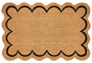 Rohožka prírodná prírodné kokosové vlákno 60 x 90 cm PVC povlak protišmyková jednofarebná rohož vlnitý dizajn do interiéru moderná