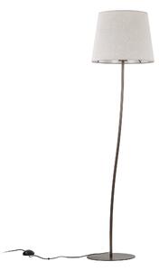 TK Lighting 16028 - Stojacia textilná lampa Nicola, 1xE27, Ø440, ľan/hnedá