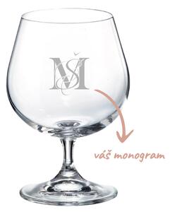 Crystalite Bohemia Poháre na brandy a koňak s monogramom 1KS