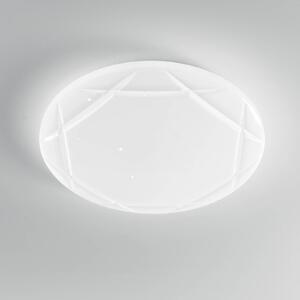 Stropné LED svetlo Elixir, Ø 50 cm, biele, plast,, Biela / opálová, Obývacia izba / jedáleň, Plast, Moderný, Závesné svietidlo