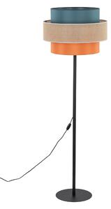 Stojacia textilná lampa Trio 1xE27, Ø500, multicolor