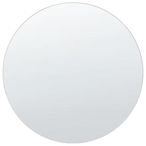 Nástenné zrkadlo strieborné okrúhle ø 50 cm dekoratívne na zavesenie na stenu dizajnový doplnok