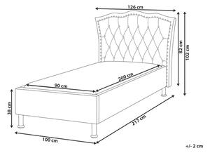 Jednolôžková posteľ 200 x 90 cm Metty (sivá) (s roštom). Vlastná spoľahlivá doprava až k Vám domov. 1081381
