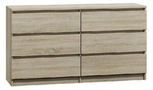 Komoda 6 zásuviek Malva 120 cm Dub Sonoma
