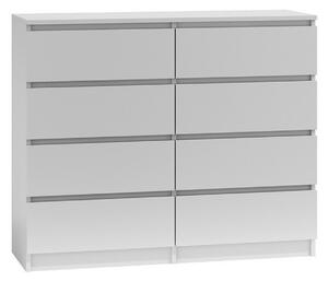 Komoda 8 zásuviek Malva 120 cm Biela