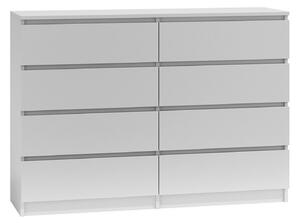 Komoda 8 zásuviek Malva 140 cm Biela