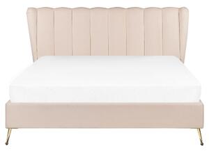 Manželská posteľ 160 cm Mirabell (béžová) (s roštom) (s USB portom). Vlastná spoľahlivá doprava až k Vám domov. 1081446