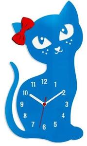 ModernClock Nástenné hodiny Cat modré
