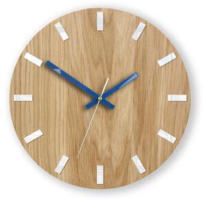 ModernClock Nástenné hodiny Simple Oak hnedo-modré