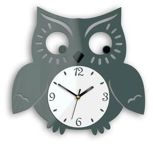 ModernClock Nástenné hodiny Owl sivé
