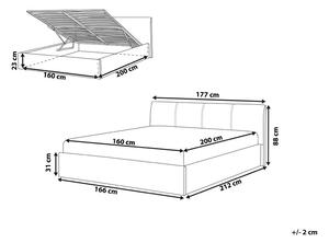 Manželská posteľ 160 cm ORBIT (s roštom a úl. priestorom) (sivá). Vlastná spoľahlivá doprava až k Vám domov. 1007412