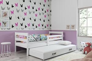 Detská posteľ s výsuvnou posteľou ERYK 200x90 cm Biela Biela